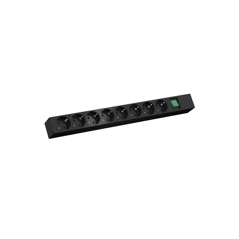 H198SE, 19" Power Distribution Unit, 1U, D-Series Basic, 8x CEE 7/3 socket outlets; 1x switch, with CEE 7/3 angled plug; supply cable: 2.0 m H05VV-F 3G1.5 mm² H198SE, 19" Power Distribution Unit, 1U, D-Series Basic, 8x CEE 7/3 socket outlets; 1x switch, with CEE 7/3 angled plug; supply cable: 2.0 m H05VV-F 3G1.5 mm²